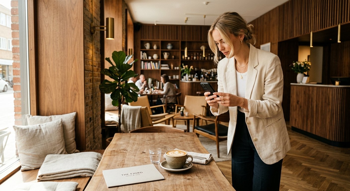 Smartphone content creation og SoMe sparring i café og hotelmiljø
